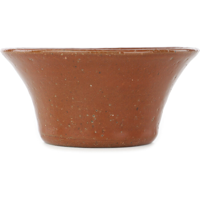 Pot à bonsaï rond marron de Koyou - 120 x 120 x 55 mm