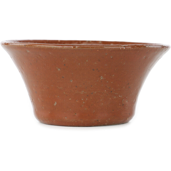 Round brown bonsai pot by Koyou - 120 x 120 x 55 mm
