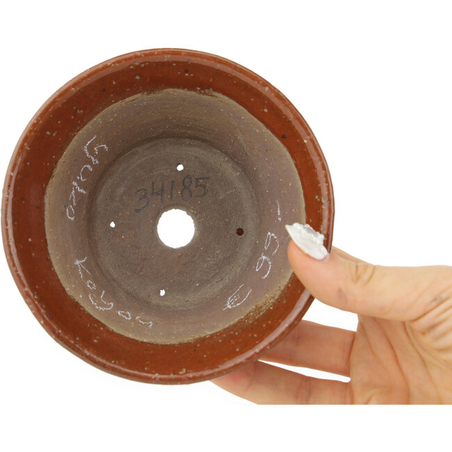 Maceta redonda marrón para bonsái de Koyou - 120 x 120 x 55 mm