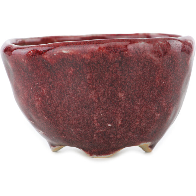 Vaso bonsai rotondo rosso di Koyou - 100 x 100 x 60 mm