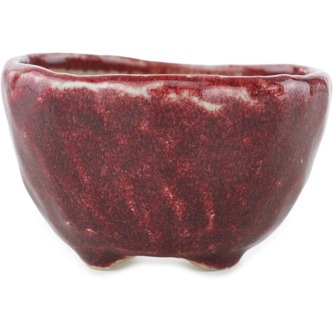 Vaso bonsai rotondo rosso di Koyou - 100 x 100 x 60 mm