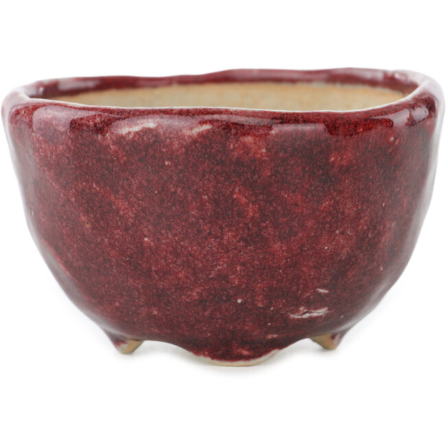 Maceta redonda roja para bonsái de Koyou - 100 x 100 x 60 mm