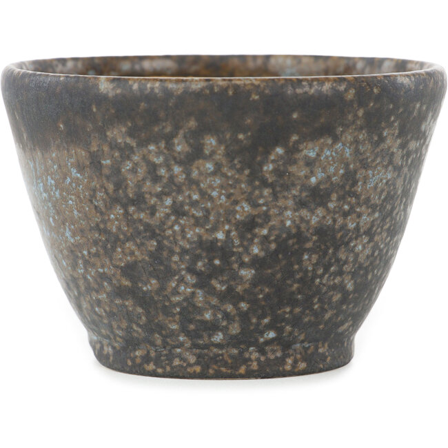 Round brown bonsai pot by Koyou - 87 x 87 x 60 mm