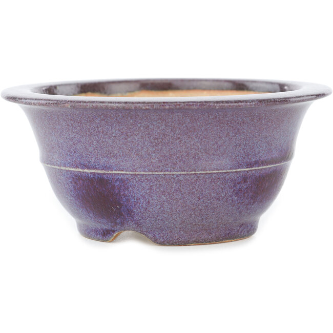 Vaso bonsai rotondo viola e rosso di Koyou - 125 x 125 x 55 mm