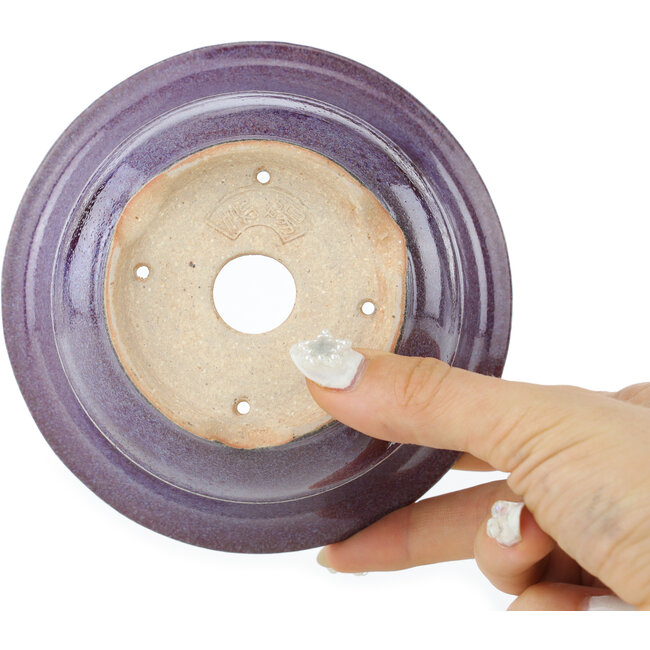 Maceta redonda para bonsái de color morado y rojo de Koyou - 125 x 125 x 55 mm