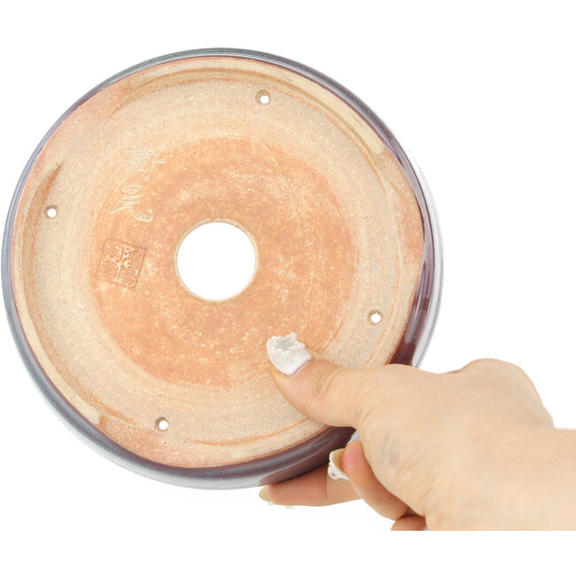 Runder blaugrüner und roter Bonsai-Topf von Koyou - 150 x 150 x 40 mm