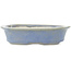 Maceta ovalada para bonsái de color azul y gris de Koyou - 130 x 110 x 30 mm