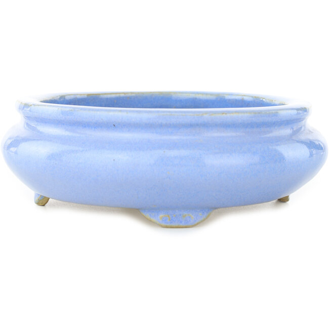 Pot à bonsaï ovale bleu clair de Koyou - 210 x 180 x 58 mm
