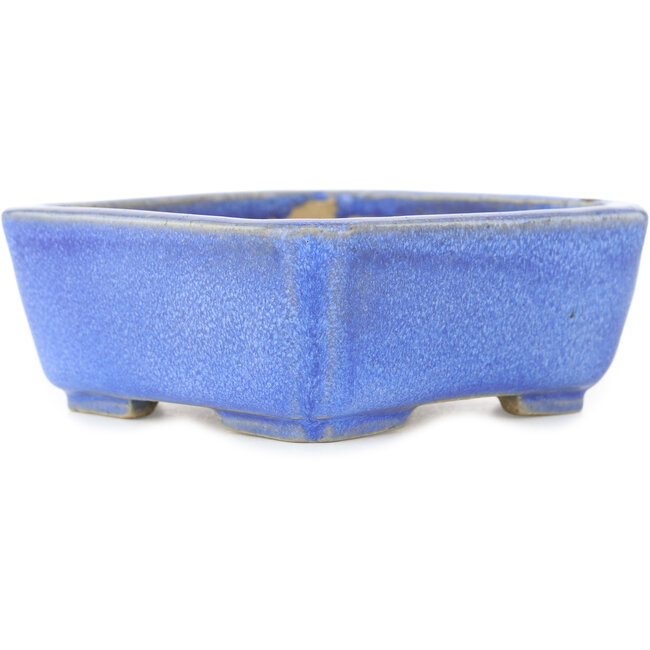 Square blue bonsai pot by Koyou - 105 x 105 x 45 mm