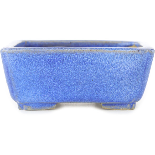 Square blue bonsai pot by Koyou - 105 x 105 x 45 mm