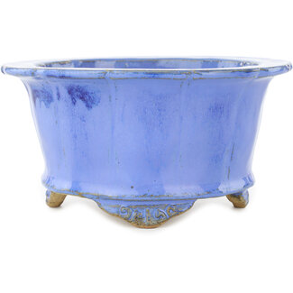 Koyo - Koichirou Aiba  Vaso bonsai rotondo blu da 175 mm di Koyou, Tokoname, Giappone