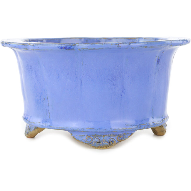 Vaso bonsai rotondo blu di Koyou - 175 x 175 x 95 mm
