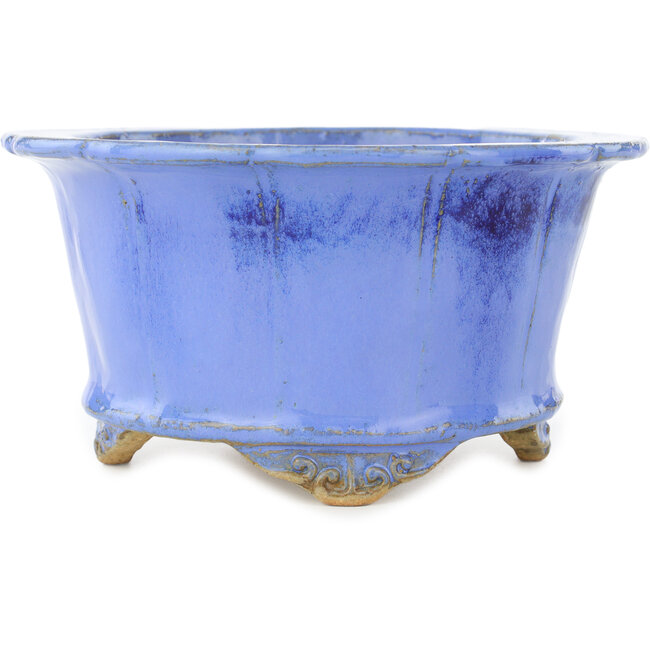 Runder blauer Bonsai-Topf von Koyou - 175 x 175 x 95 mm