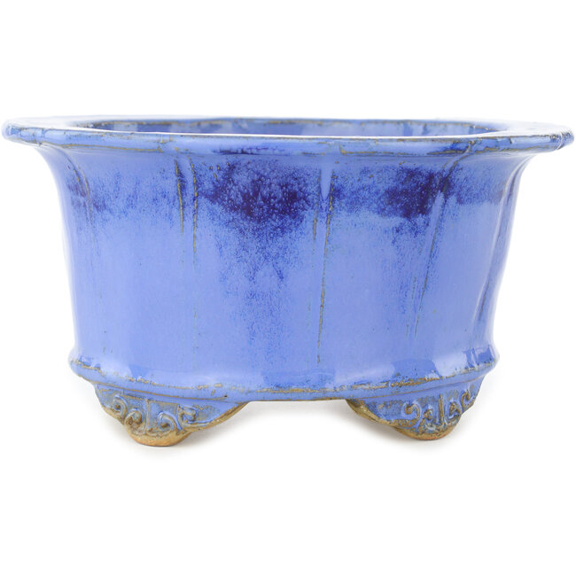 Runder blauer Bonsai-Topf von Koyou - 175 x 175 x 95 mm