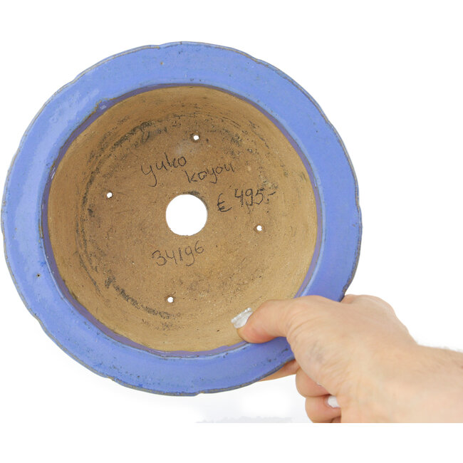 Maceta redonda azul para bonsái de Koyou - 175 x 175 x 95 mm