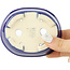 Ovale donkerblauwe bonsaipot van Koyou - 97 x 78 x 30 mm