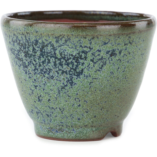 Pot à bonsaï rond vert et bleu de Koyou - 90 x 90 x 68 mm