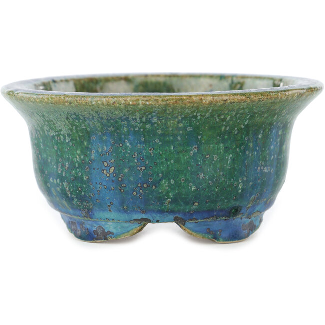 Vaso bonsai rotondo verde di Koyou - 135 x 135 x 63 mm