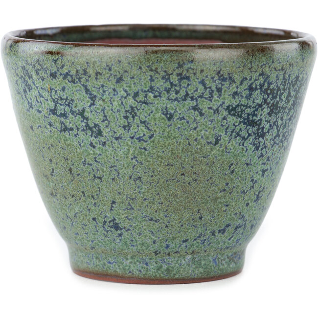 Maceta para bonsái redonda verde y azul de Koyou - 90 x 90 x 68 mm