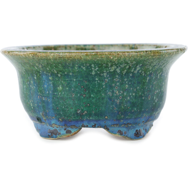 Pot à bonsaï rond vert de Koyou - 135 x 135 x 63 mm