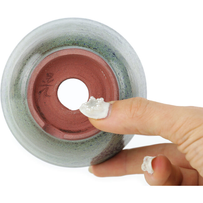 Runder grün-blauer Bonsai-Topf von Koyou - 90 x 90 x 68 mm