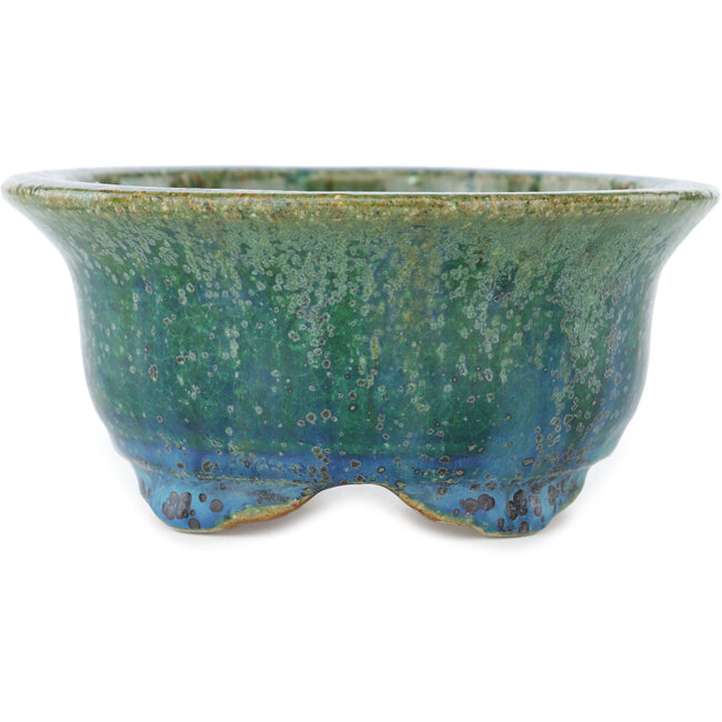 Pot à bonsaï rond vert de Koyou - 135 x 135 x 63 mm