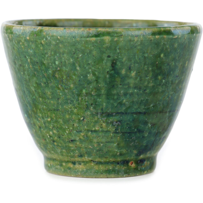 Pot à bonsaï rond vert de Koyou - 90 x 90 x 63 mm