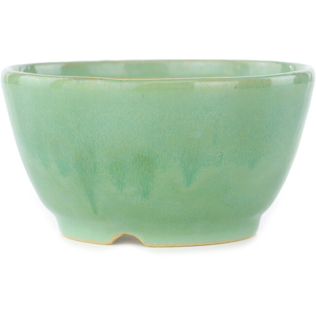 Pot à bonsaï rond vert de Koyou - 110 x 110 x 58 mm