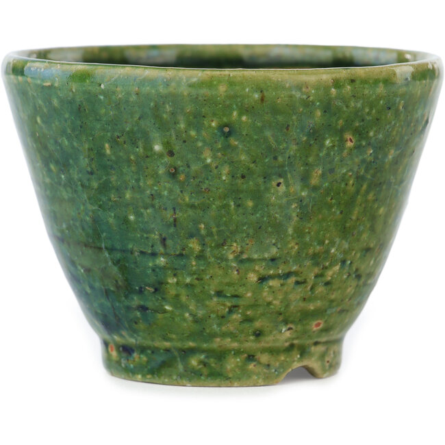 Maceta redonda verde para bonsái de Koyou - 90 x 90 x 63 mm