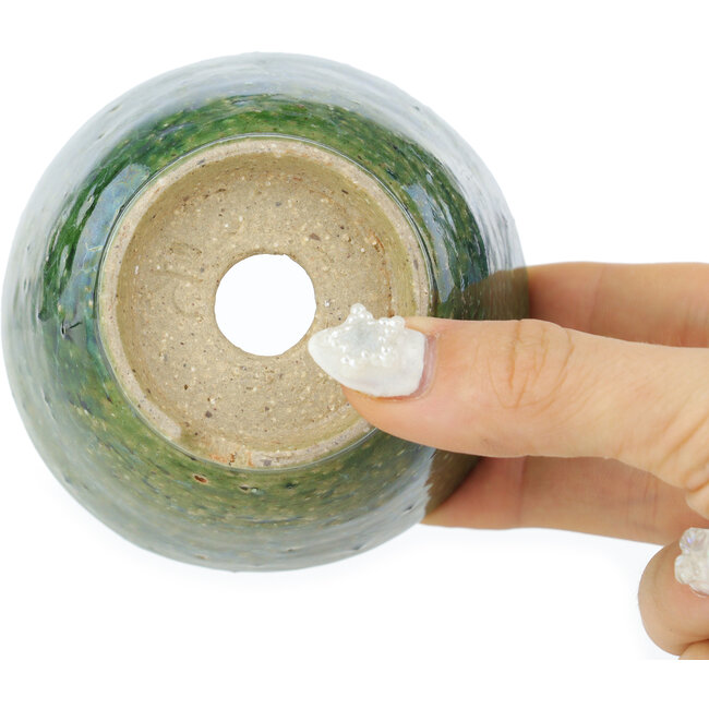 Pot à bonsaï rond vert de Koyou - 90 x 90 x 63 mm