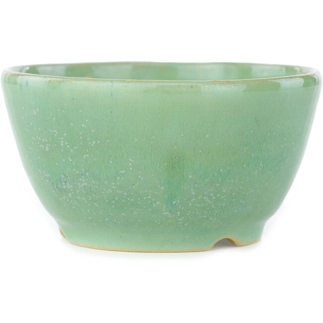 Ronde groene bonsai pot van Koyou - 110 x 110 x 58 mm