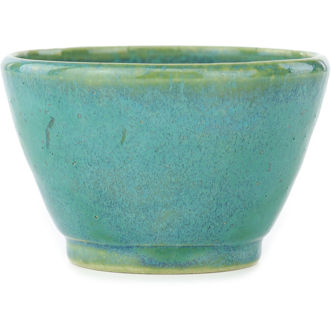 Ronde turquoise bonsai pot van Koyou - 90 x 90 x 55 mm