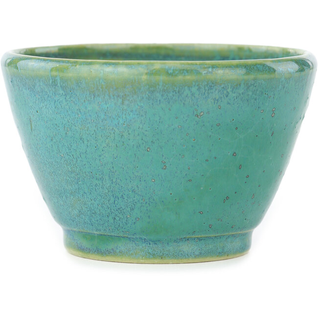 Ronde turquoise bonsai pot van Koyou - 90 x 90 x 55 mm