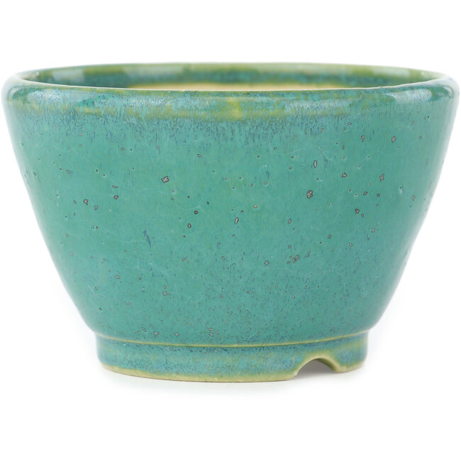 Ronde turquoise bonsai pot van Koyou - 90 x 90 x 55 mm