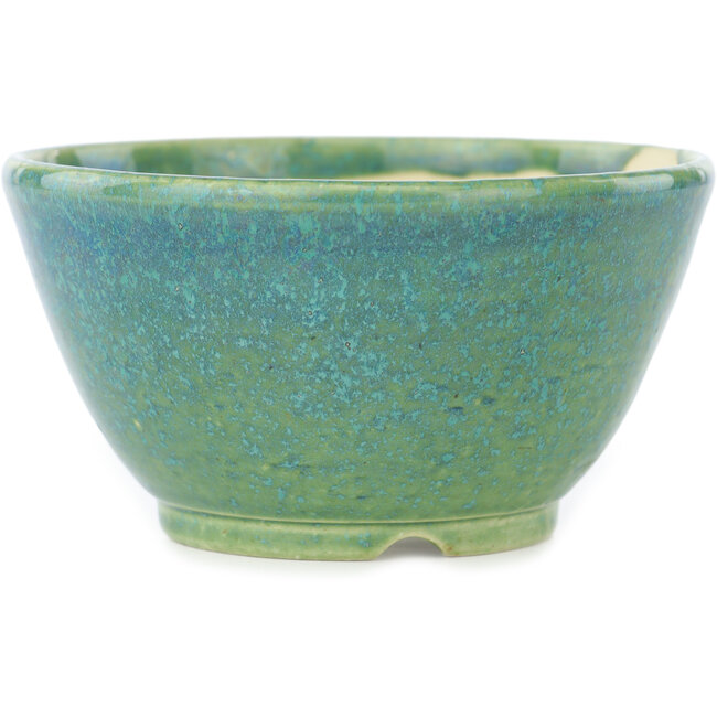 Pot à bonsaï rond turquoise de Koyou - 112 x 112 x 60 mm