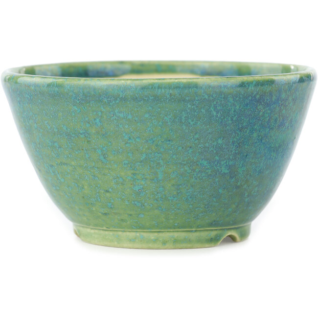 Vaso bonsai rotondo turchese di Koyou - 112 x 112 x 60 mm