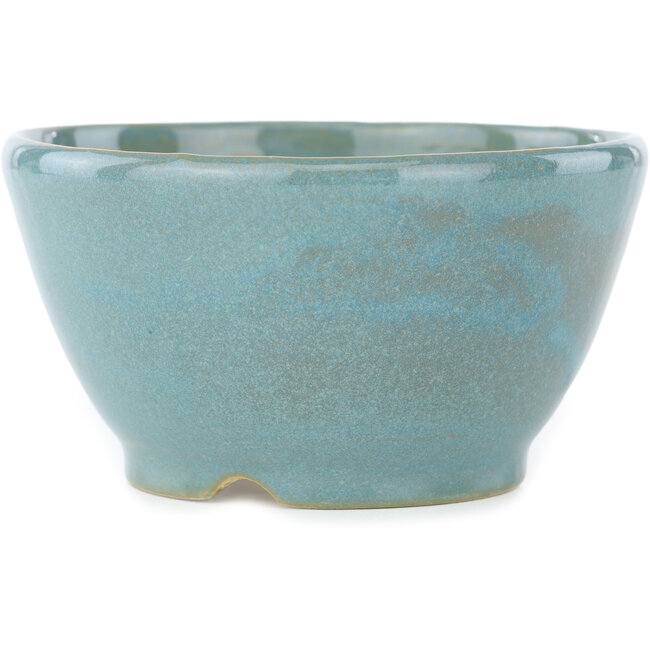 Ronde blauwe bonsai pot van Koyou - 110 x 110 x 58 mm