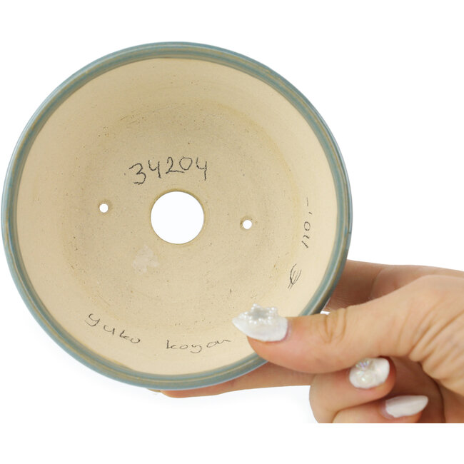 Pot à bonsaï rond bleu de Koyou - 110 x 110 x 58 mm