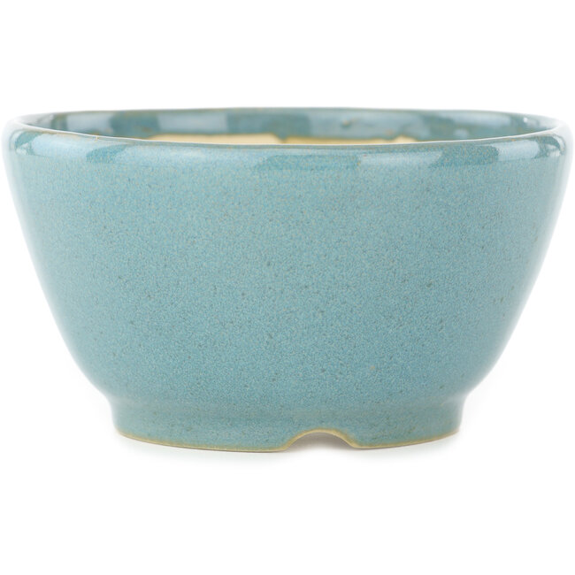 Ronde blauwe bonsai pot van Koyou - 110 x 110 x 58 mm