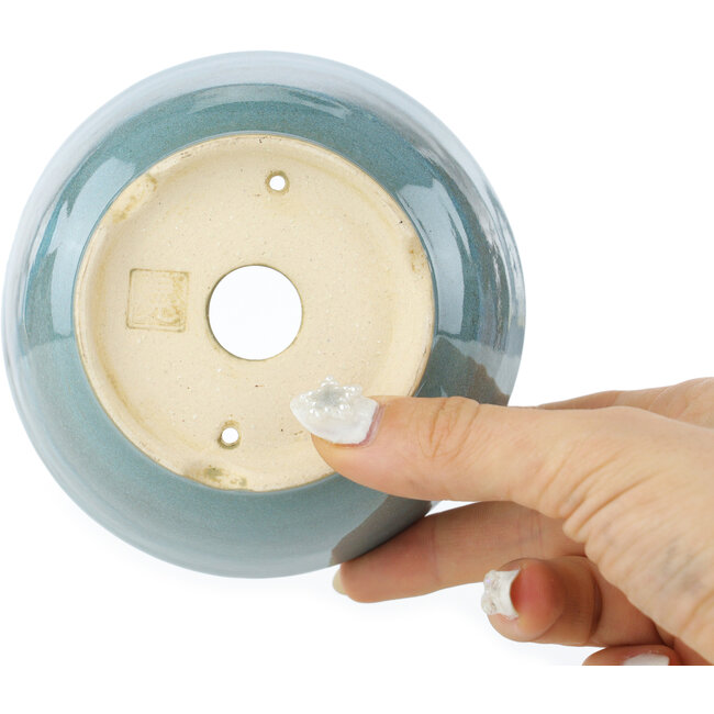 Runder blauer Bonsai-Topf von Koyou - 110 x 110 x 58 mm