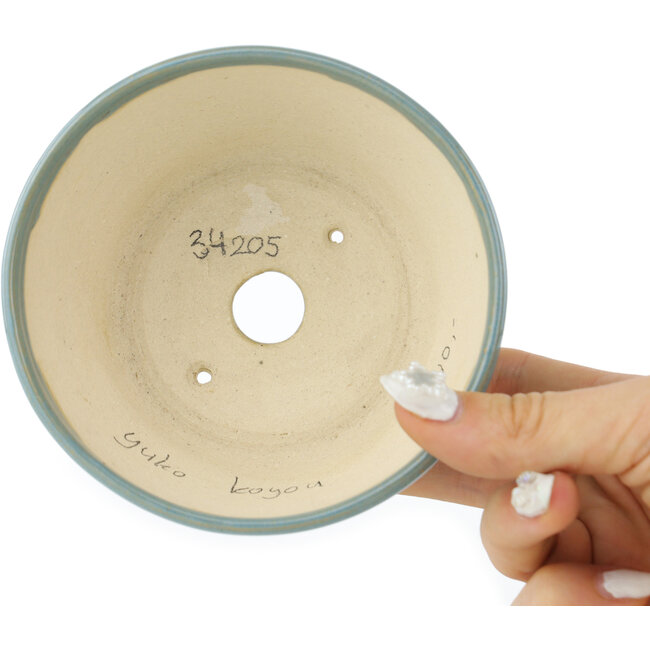 Pot à bonsaï rond bleu de Koyou - 110 x 110 x 58 mm