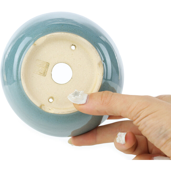 Runder blauer Bonsai-Topf von Koyou - 110 x 110 x 58 mm