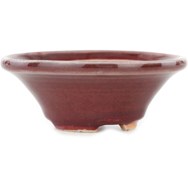 Runder roter Bonsai-Topf von Juetsu - 95 x 95 x 38 mm