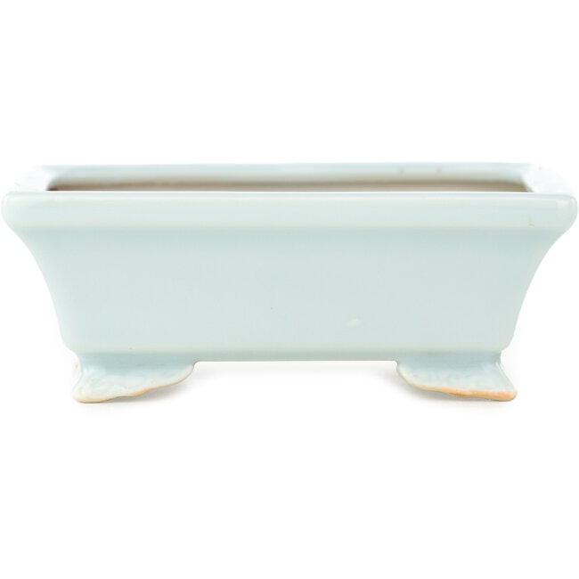 Pot à bonsaï rectangulaire bleu clair de Juetsu - 95 x 75 x 35 mm
