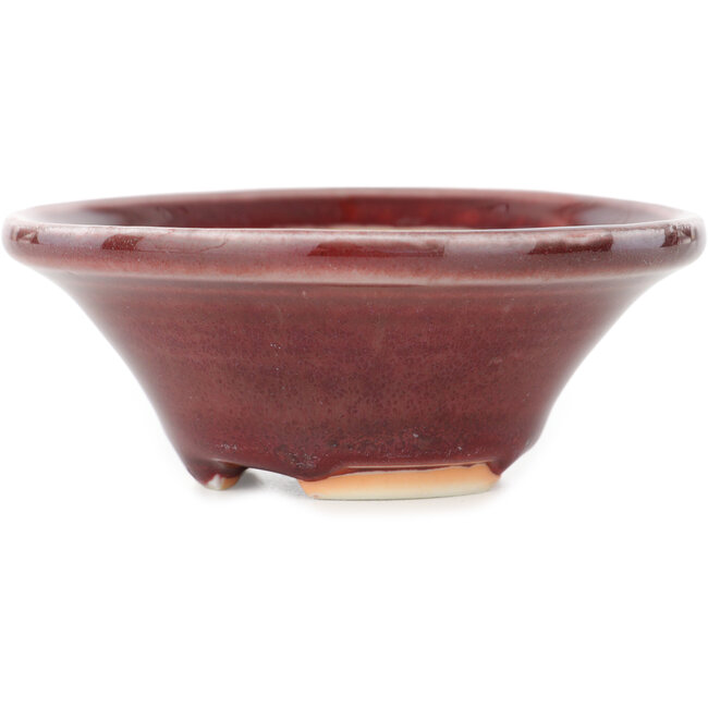 Maceta redonda roja para bonsái de Juetsu - 95 x 95 x 38 mm