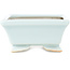 Rectangular light blue bonsai pot by Juetsu - 95 x 75 x 35 mm