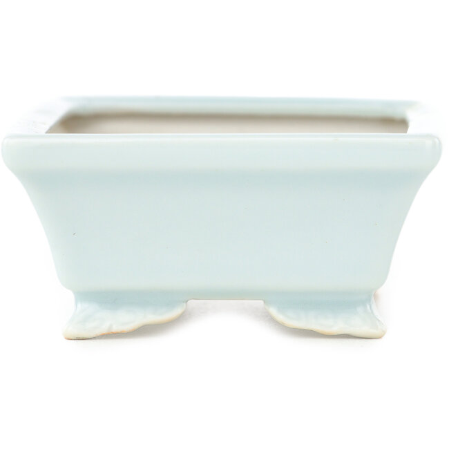 Pot à bonsaï rectangulaire bleu clair de Juetsu - 95 x 75 x 35 mm