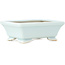 Pot à bonsaï rectangulaire bleu clair de Juetsu - 95 x 75 x 35 mm
