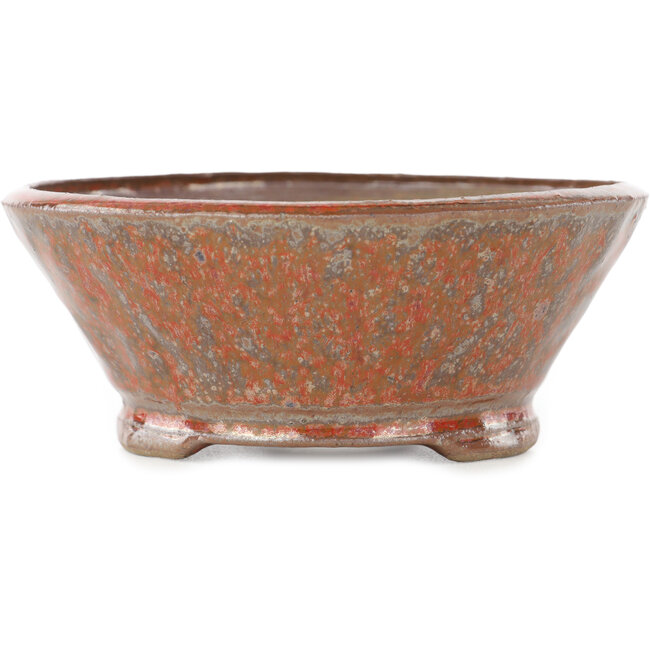 Ronde oranje en bruine bonsai pot van Bonsai - 120 x 120 x 48 mm