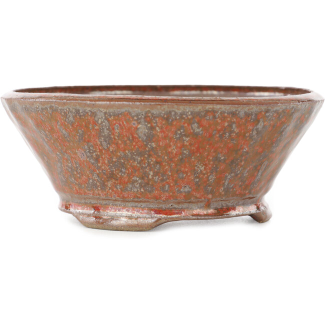 Vaso bonsai rotondo arancione e marrone di Bonsai - 120 x 120 x 48 mm